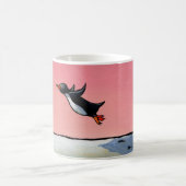 タイトルを付けられる: 永遠の楽天家-意欲的なペンギンの芸術 コーヒーマグカップ (中央)