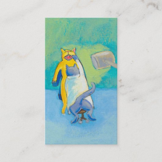 タイトルを付けられる: 猫の歯科医-カスタマイズユニークなお洒落 名刺 (正面)