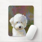 タイトルを付けられる: 私はそれについて考える-愛らしく白い犬です マウスパッド (マウス)