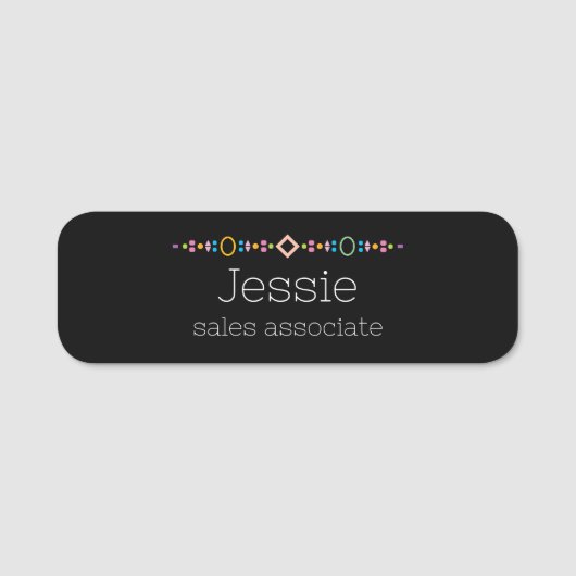 タイトルカスタム付き従業員名クラシックタグ 名札 (正面)