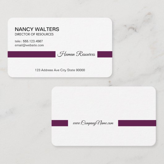 タイトルバー（口蓋色の紫） 名刺 (正面/裏面)