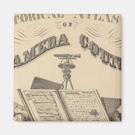 タイトルページアラメダ郡の地図 マグネット (正面)