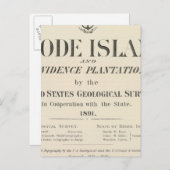 タイトルページロードアイランド地図 ポストカード (正面/裏面)