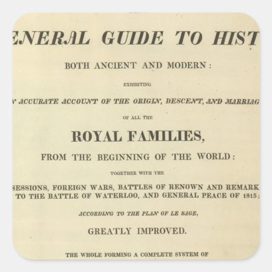 タイトルページ完全な系統図、履歴 スクエアシール (正面)
