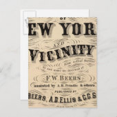 タイトルページAtlas of New York，周辺 ポストカード (正面/裏面)