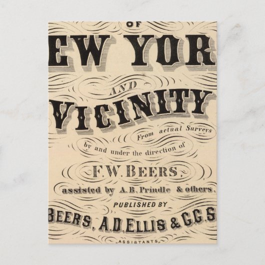 タイトルページAtlas of New York，周辺 ポストカード (正面)