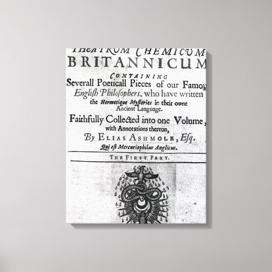 タイトルページ'Theatrum Chemicum Britannicum' キャンバスプリント (正面)