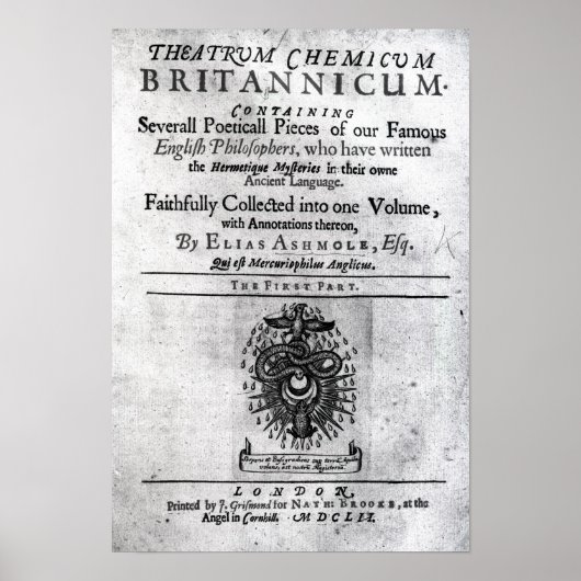 タイトルページ'Theatrum Chemicum Britannicum' ポスター (正面)