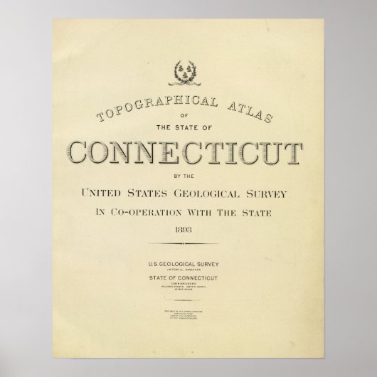 タイトルページTopo atlas Connecticut ポスター (正面)