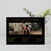 タイトルモダンミニマルブロック写真の保存日付 箔招待状 (立ち正面)