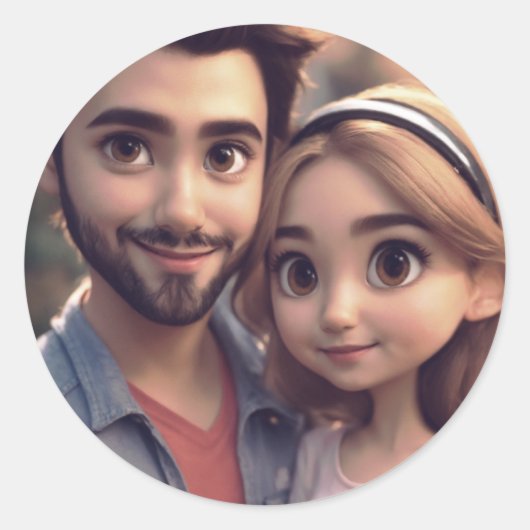 タイトル：カスタムラウンドステッカー – あなたのStをパーソナライズ ラウンドシール (正面)