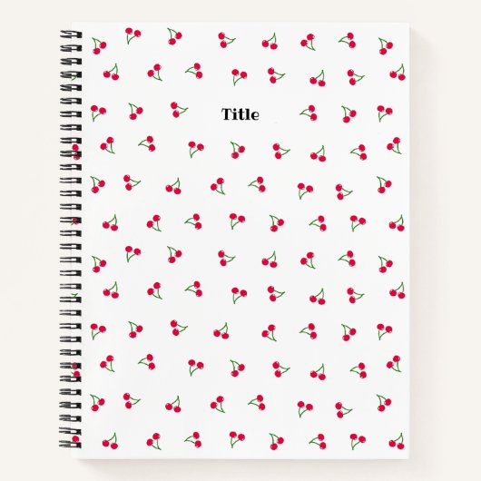 タイトル　カスタム　チェリー（ホワイト）   ノートブック (正面)