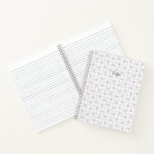 タイトル　カスタム　野ばら&チェック(グレー)       ノートブック (内部)