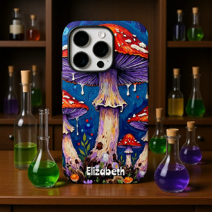 タイトル:「サイケデリック真菌ポートレート iPhone 16 PROケース