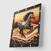 タイトル:デューンスプリント:アパーソナライズされたビアラビアチャレッド スクエア壁時計 (傾斜)