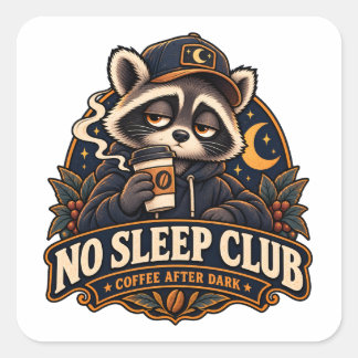 タイトル: ノースリープクラブ コーヒーアフターダーク アライグマ スクエアシール