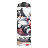 タイトル:ハンモックのグリピー猫ワイン タンブラー (正面)