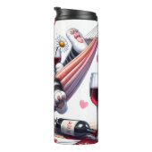 タイトル:ハンモックのグリピー猫ワイン タンブラー (回転右)