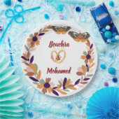 タイトル：パーソナライズされたフローラ結婚プレート- Bouchra ペーパープレート (パーティー)