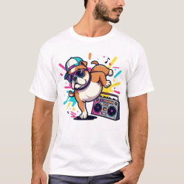 タイトル: ファンキーなキャラクタードッグ グラフィックTシャツ Tシャツ
