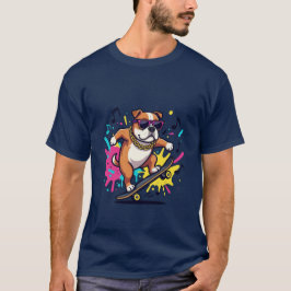 タイトル: ファンキーなキャラクタードッグ グラフィックTシャツ Tシャツ