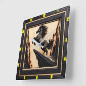 タイトル:マウンテンスピリットパーソナライズされた:チャレッド・ウッド スクエア壁時計 (傾斜)