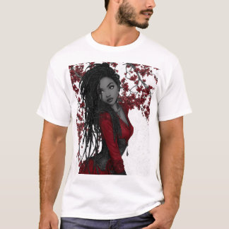 タイトル:ミスティックレッド美しいTシャツ – ファッシ芸術的ョ Tシャツ