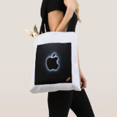 タイトル：「ライトエレガンス白熱［赤熱］光を放つ：ブラックアップル トートバッグ (クローズアップ)