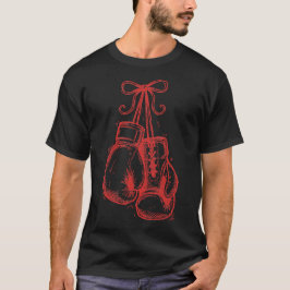 タイトル: リボン付きレッドボクシンググローブ Tシャツ