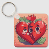 タイトル：リンクハート» Double Heart Keychain キーホルダー (正面)