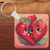 タイトル：リンクハート» Double Heart Keychain キーホルダー (正面)