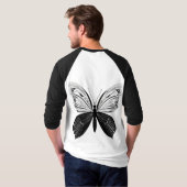 タイトル:優雅なフライト:蝶のTシャツ Tシャツ (裏面フル)