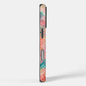 タイトル:「大洋海流:抽象芸術ティール(緑がかった色)とオレンジ Case-Mate iPhoneケース (裏面 / 右)