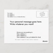 タイトル:女飛んでいる子~おもしろい幸パーソナライズされたせ ポストカード (裏面)