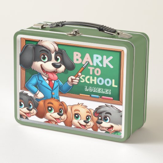 タイトル：新学期Pup-arazzi Lunchbox メタルランチボックス (正面)