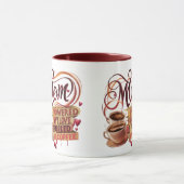 タイトル:母 – 愛で動く、コーヒーで沸き立つ マグカップ (中央)