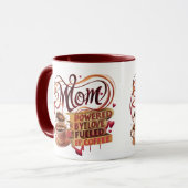 タイトル:母 – 愛で動く、コーヒーで沸き立つ マグカップ (正面左)