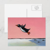タイトル:永遠のオプティミスト - 野心的なペンギンの芸術 ポストカード (正面/裏面)
