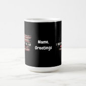 タイトル：私は米国国旗のデザインとして識別 コーヒーマグカップ (中央)