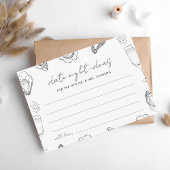 タイトル：貝殻に描かれた牡蠣のデートナイトアイデアとブライダルシャワーのデザイン エンクロージャーカード