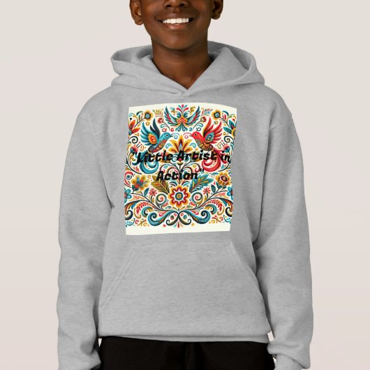タイトル：鮮やかフォークアート花柄Tシャツ (正面)