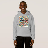 タイトル：鮮やかフォークアート花柄Tシャツ (正面フル)