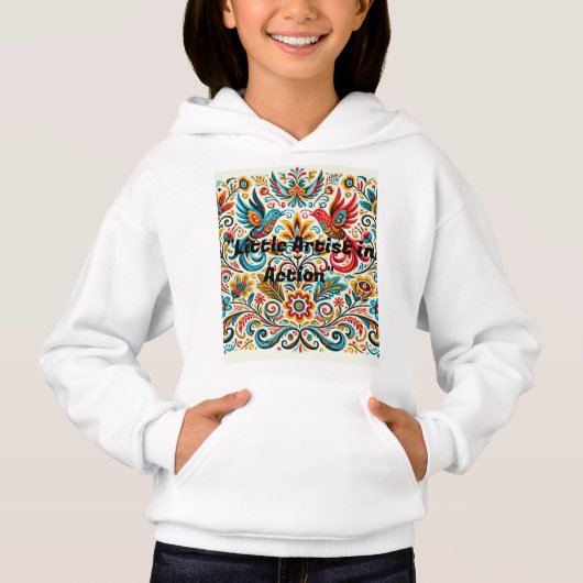 タイトル:鮮やかフォークアート花柄Tシャツ (正面)