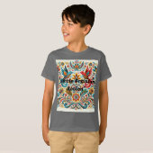 タイトル:鮮やかフォークアート花柄Tシャツ Tシャツ (正面フル)