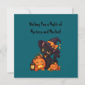 タイトル: 黒猫のハロウィン カード (正面)