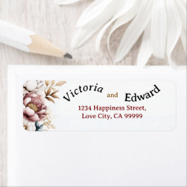 タイトル(50): ビクトリアンPeony Luxe封筒アドレス ラベル