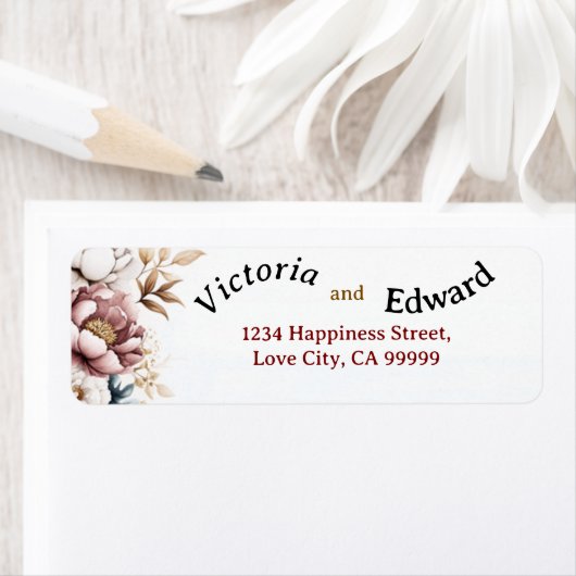 タイトル(50): ビクトリアンPeony Luxe封筒アドレス ラベル (インサイチュ)