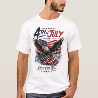 タイトル: 7月4日 バルドイーグル愛国Tシャツ Tシャツ