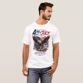 タイトル: 7月4日 バルドイーグル愛国Tシャツ Tシャツ (正面フル)