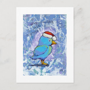 タイトル: Tiny Art #598 - 怒 Santa Bird ART シーズンポストカード